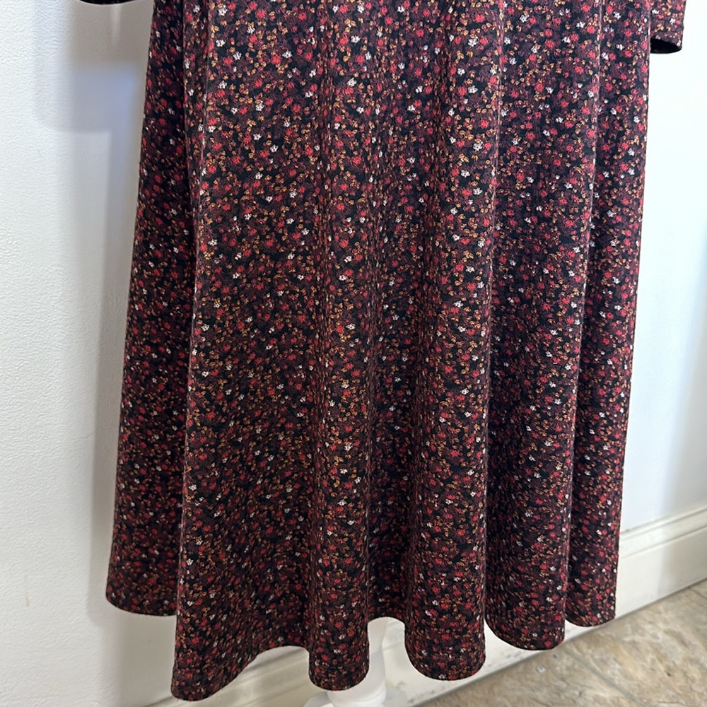 JET by John Eshaya Womens Micro Floral Fit & Flare MIDI Dress Long Sleeve - Picture 4 of 8